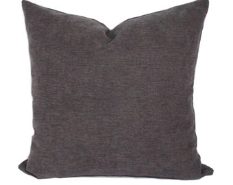 Solid gray decorative throw pillow cover with zipper, Gray pillowcase accent cushion, Toss pillow, Living room decor, 5 sizes available