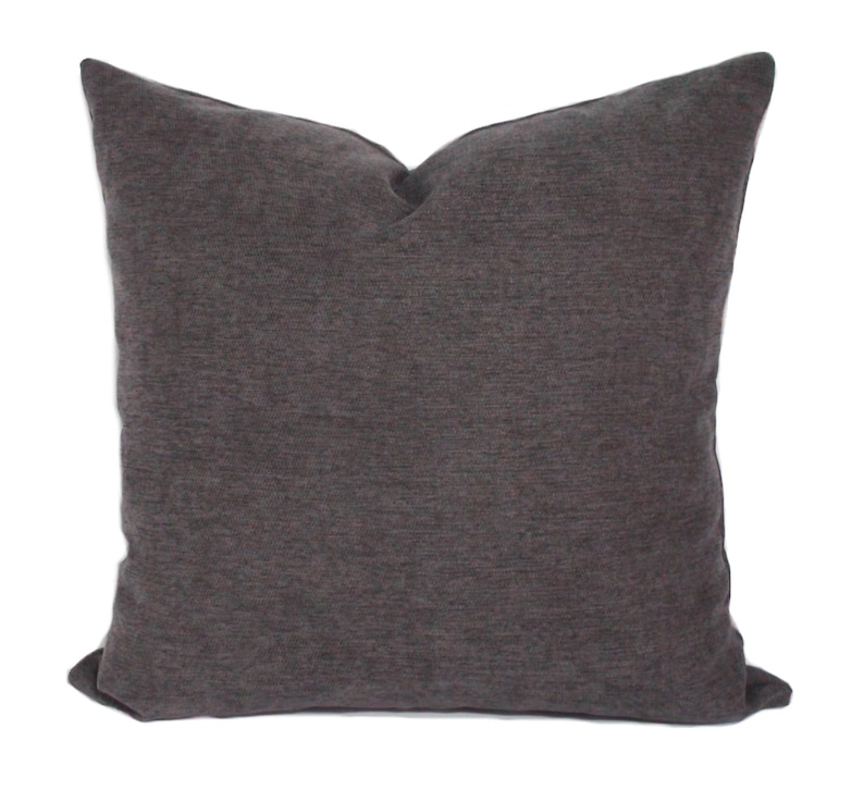Solid Gray Decorative Throw Pillow Cover With Zipper Gray Etsy