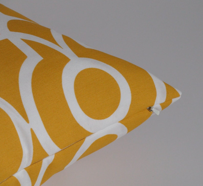 Yellow White Outdoor Throw Pillow Cover With Zipper Geometric Etsy
