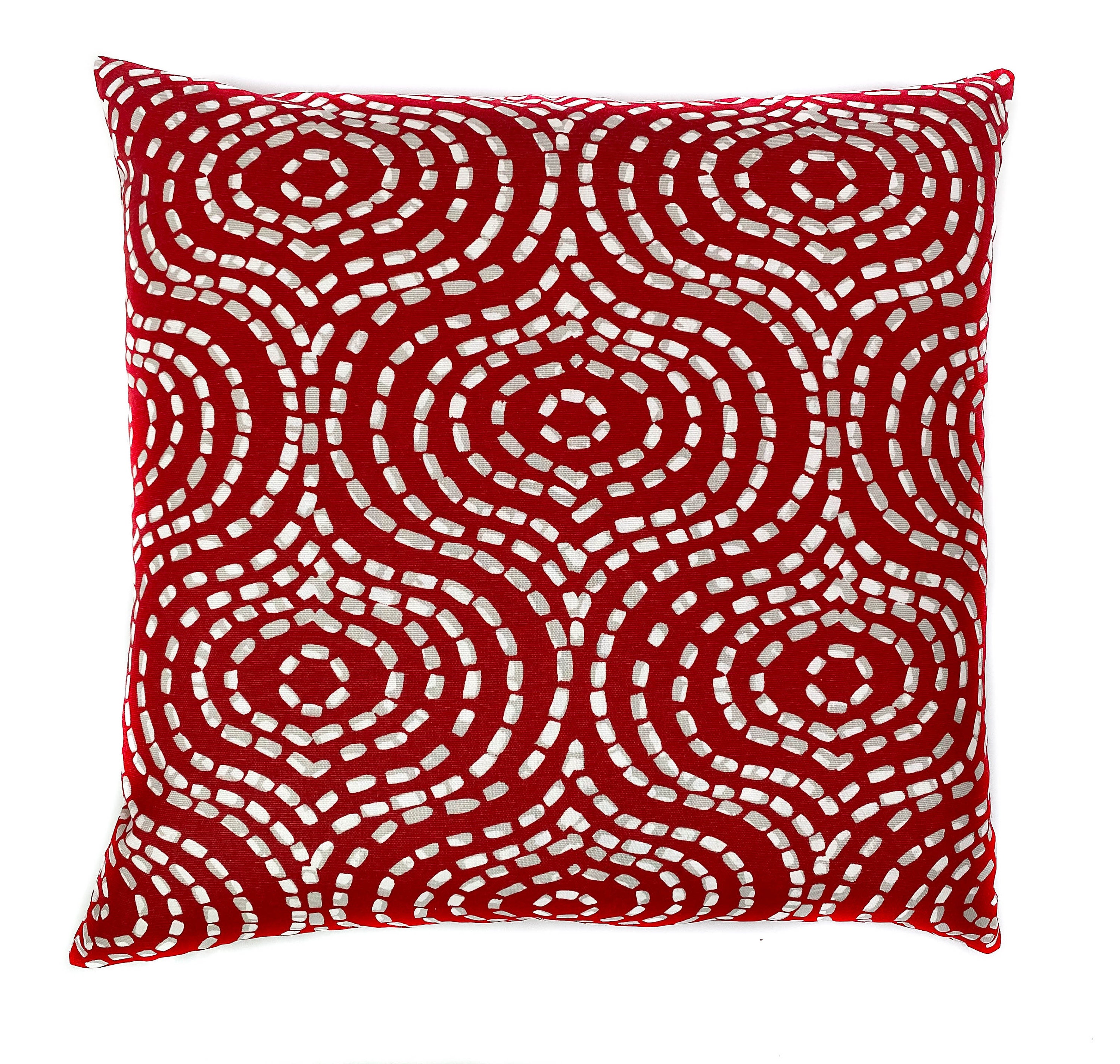 Red white gray decorative throw pillow cover with zipper | Etsy