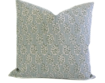 Green Floral Throw Pillow Cover: Cotton Linen Decorative Cushion