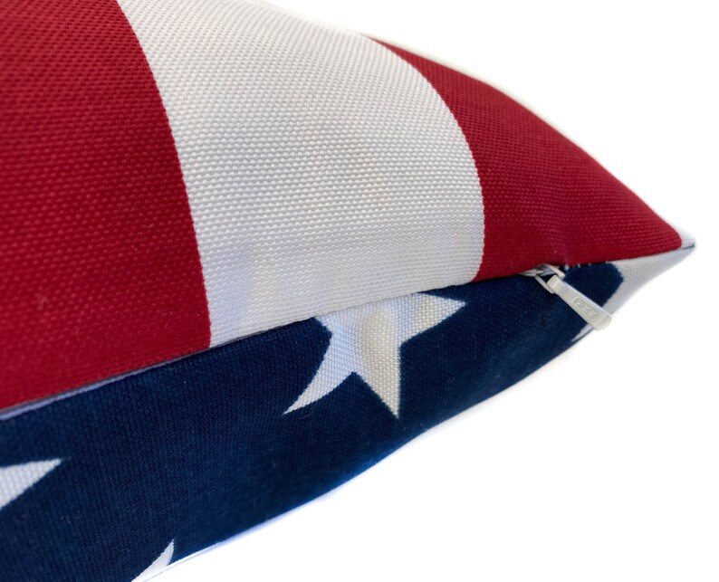 Outdoor American Flag Throw Pillow Cover With Zipper Outdoor Etsy