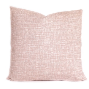 Blush and white throw pillow cover with zipper, Pink cushion case for sofa couch or bed, Lumbar pillow cover, 8 sizes available