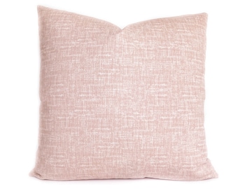 Blush Pink Cotton Throw Pillow Cover: Modern Sofa Cushion, 12x16 inch Lumbar