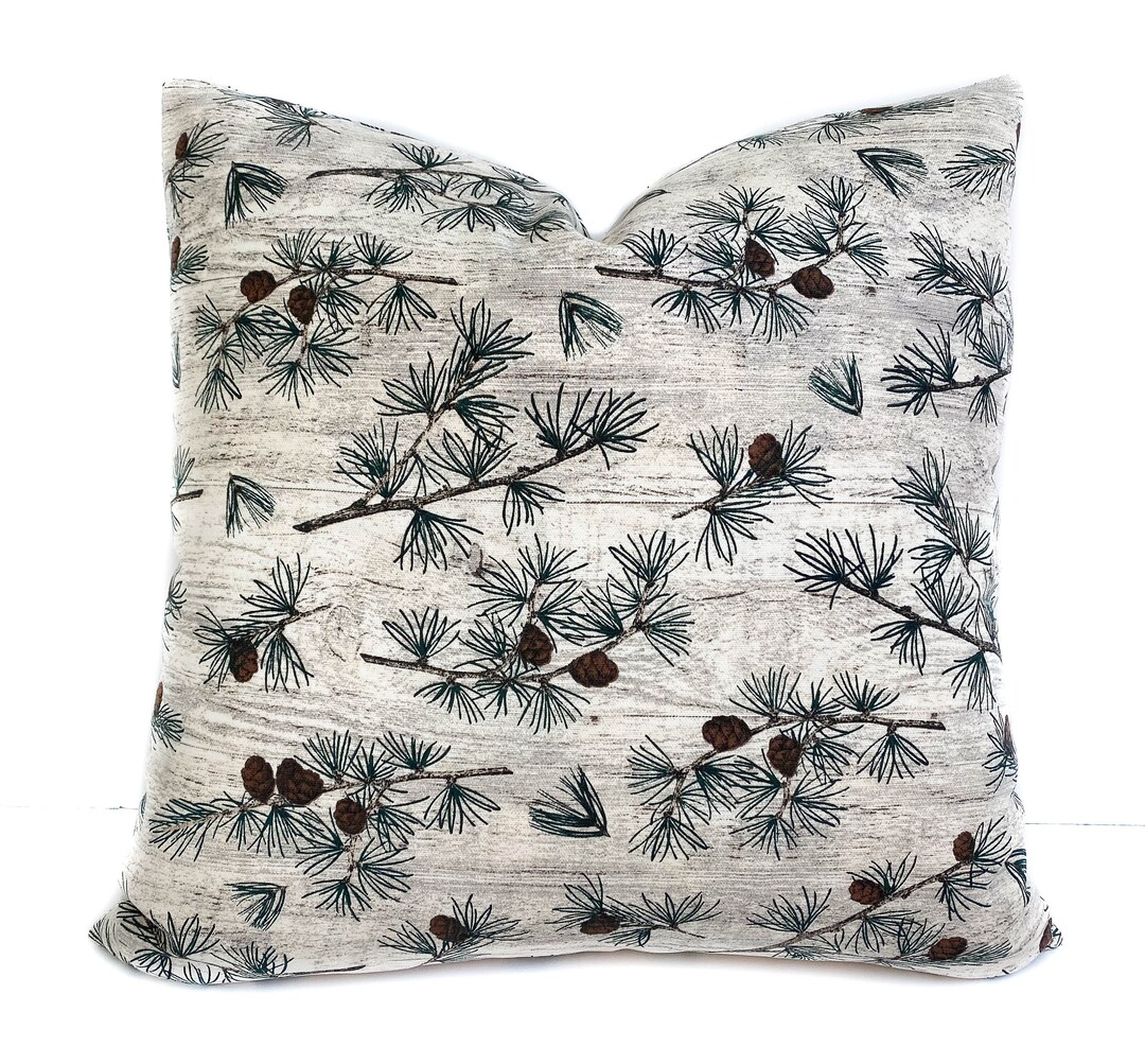 Holiday Decorative Throw Pillow Cover With Zipper Pine Tree Etsy