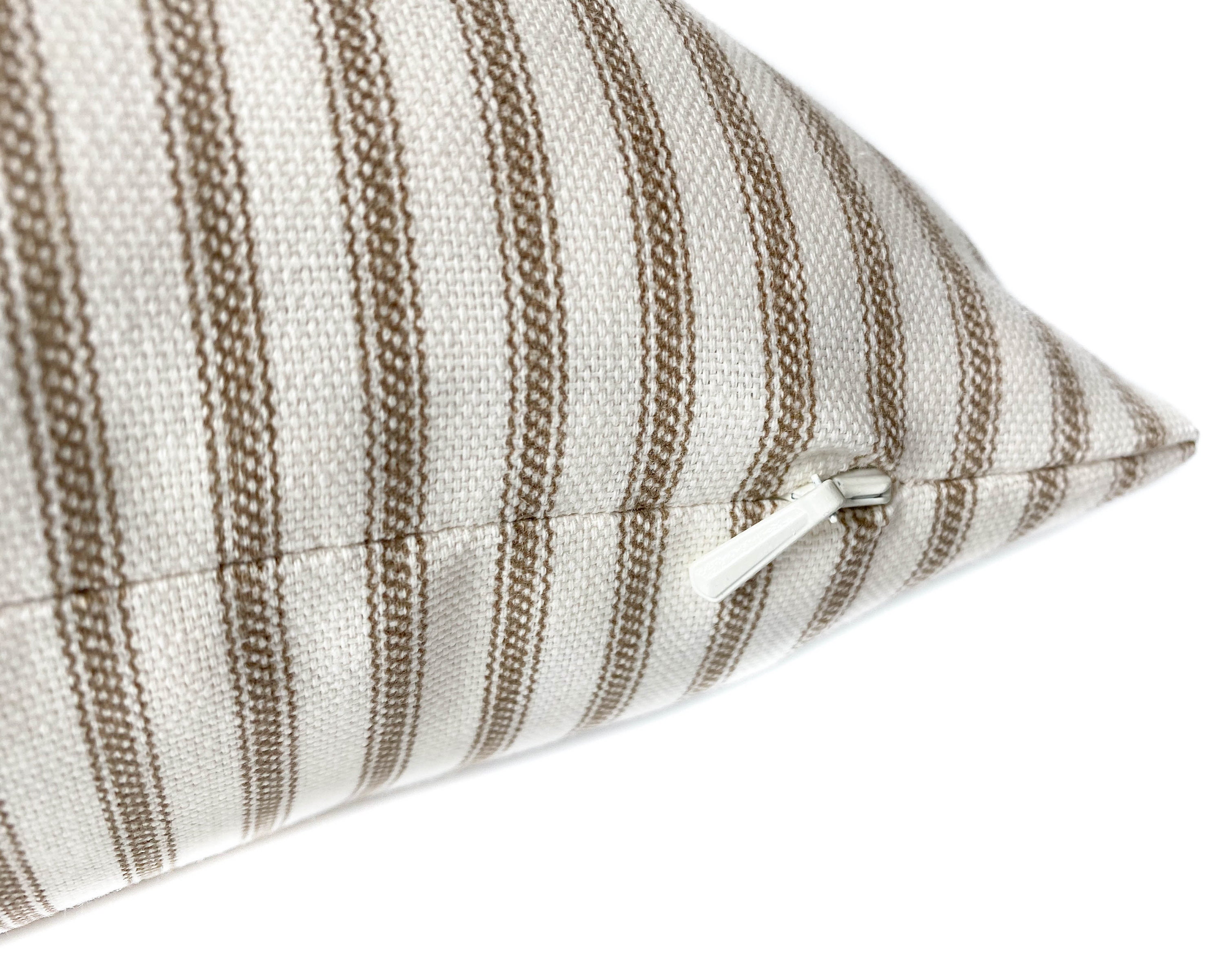 Brown cream ticking stripe pillow cover with zipper Brown Etsy