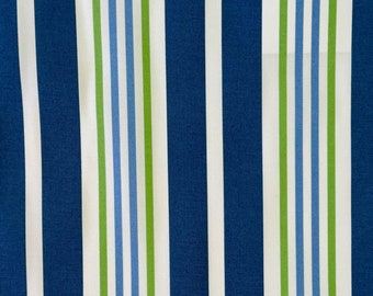 Blue green white outdoor throw pillow cover with zipper, Outdoor striped cushion case, Porch pillow, Outdoor toss pillow, 5 sizes available