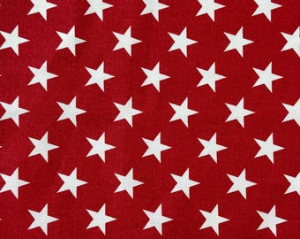 Red white star decorative throw pillow cover with zipper, 4th of July cushion case, 5 sizes available