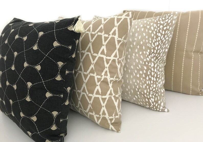 Vern Yip Antelope Print Pillow Cover in Beige With Zipper Etsy