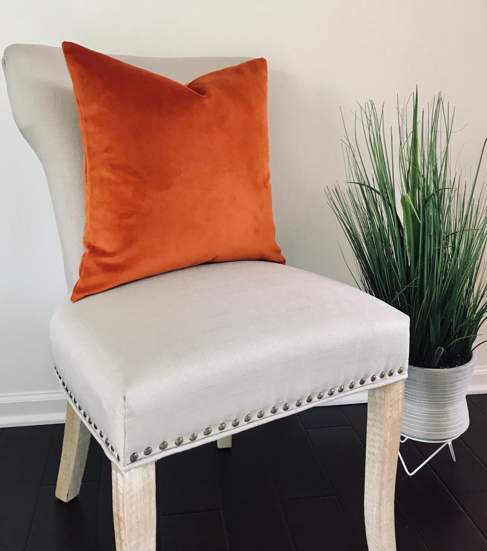 Orange Velvet Throw Pillow Cover With Zipper Velvet Cushion Etsy