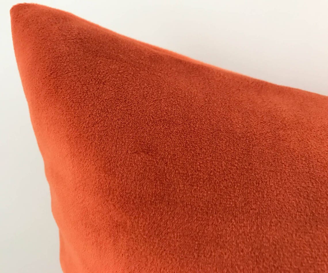 Orange Velvet Throw Pillow Cover With Zipper Velvet Cushion Etsy