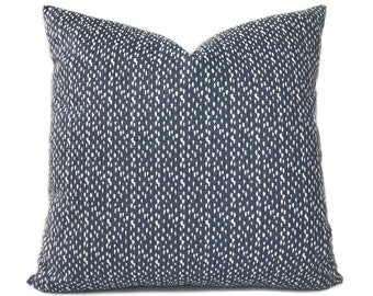 Blue white throw pillow cover with zipper, Modern dot pillow cushion for sofa bed or couch, Cover for 20x20 insert.