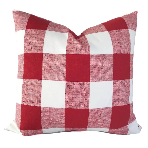 Red Plaid Sofa Throw Etsy