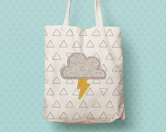Storm Cloud Applique Embroidery Design