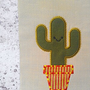 Cute Cactus Applique Embroidery Design