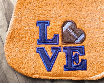 LOVE Football Applique Embroidery Design