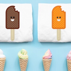 Happy Ice Cream Bar Popsicle Applique Embroidery Design