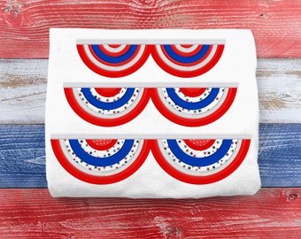 Patriotic Swag Bunting Flags Applique Embroidery File
