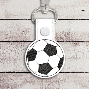 Soccer Ball ITH Key Fob Applique Embroidery File