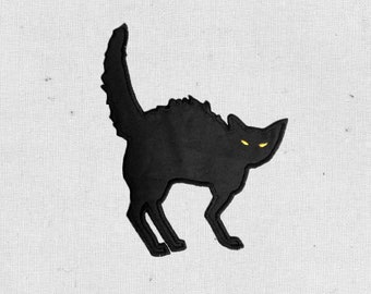 Black Cat Applique Embroidery Design