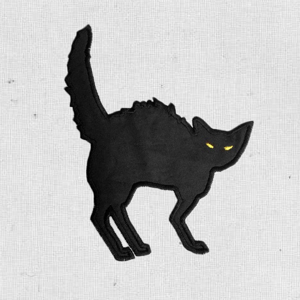 Black Cat Applique Embroidery Design