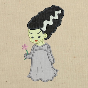 Bride of Frankenstein Applique Embroidery Design