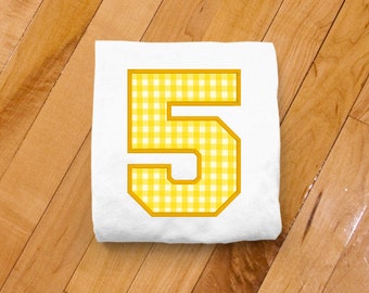 Varsity Number 5 Applique Embroidery File