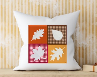 Herbst Blatt Quadrate Applikation Stickdatei