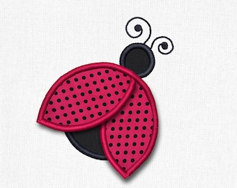 Ladybug with 3D Wings Applique Embroidery Design