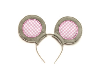 Mouse Costume Ears ITH Headband Slider Applique Embroidery Design