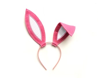 Bunny Costume Ears ITH Headband Slider Applique Embroidery Design