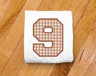 Varsity Number 9 Applique Embroidery File