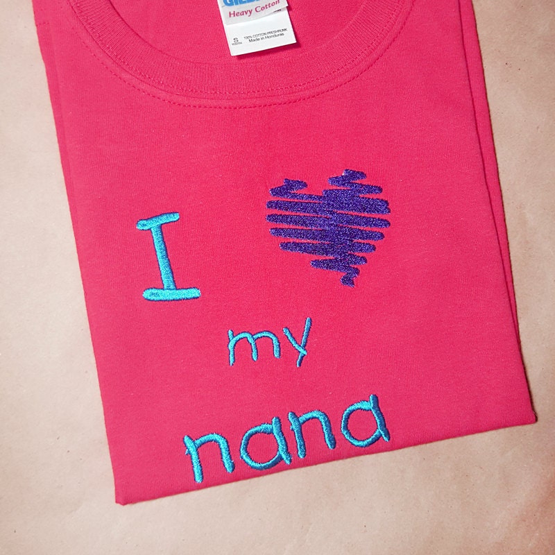 I heart my nana embroidery design  etsy