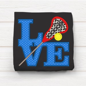 Love Lacrosse Applique Embroidery Design