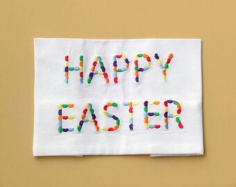 Jelly Bean Happy Easter Embroidery Design