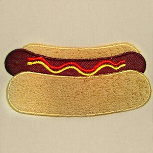 Hot Dog Applique Embroidery Design