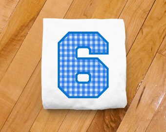 Varsity Number 6 Applique Embroidery File