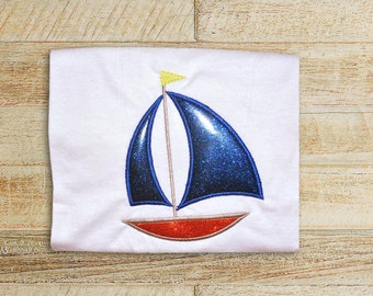 Sailboat Applique Embroidery Design
