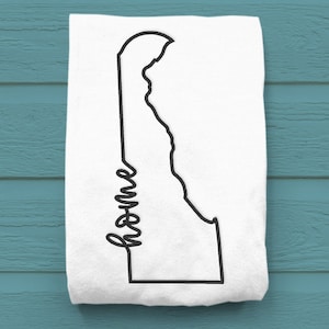 Delaware Home State Outline Embroidery Design