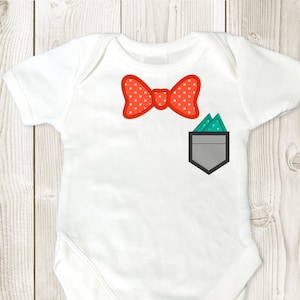 Bow Tie with Pocket Applique Embroidery Design