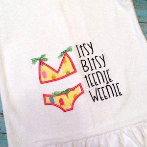Itsy Bitsy Teenie Weenie Bikini Applique Embroidery Design