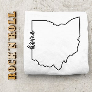 Ohio Home State Outline Embroidery Design