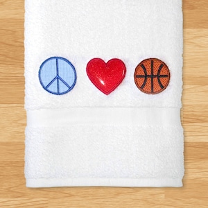 Peace Love Basketball Applique Embroidery Design