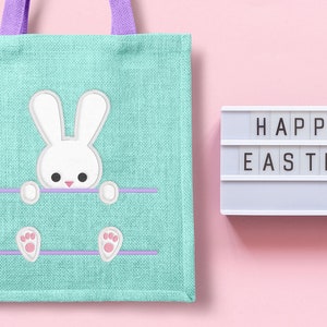 Peeking Bunny Split Applique Embroidery File