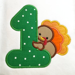First Thanksgiving Turkey Applique Embroidery Design