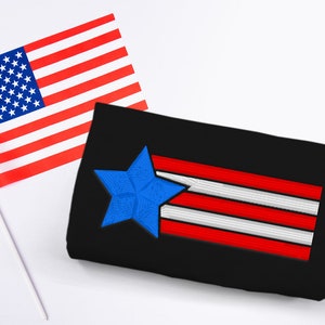 Patriotic Star with Stripes Mini Embroidery File