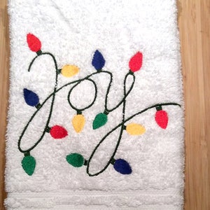 Holiday Lights Joy Applique Embroidery Design