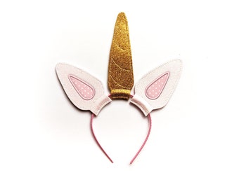 Unicorn Horn and Ears ITH Headband Slider Applique Embroidery File