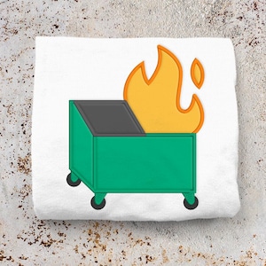 Dumpster Fire Applique Embroidery File