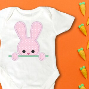 Peeking Bunny Applique Embroidery File